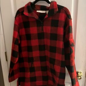 Red and Black Buffalo Plaid Fleece Jacket